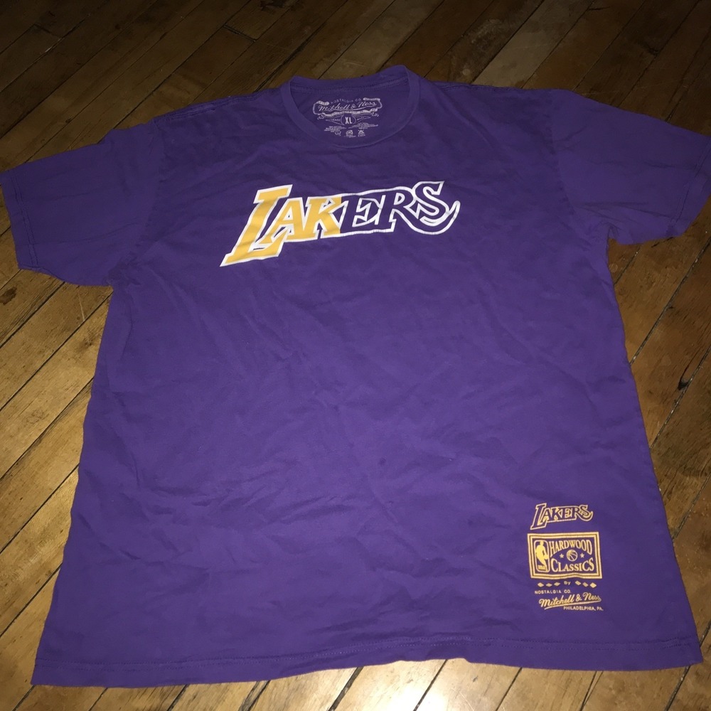 Los Angeles Lakers Adult XL Purple Tee By Mitchell & Ness